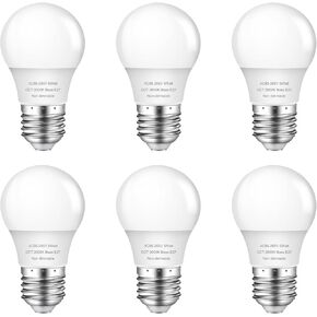 A15 LED Light Bulb,E27 LED Bulbs,5W Ceiling Fan Light Bulbs,Small Light Bulb for Ceiling Fan Home Bedroom Living Room,Equivalent 40 Watt Appliance Light Bulb,3000K Soft White,AC85-265V,6 Pack