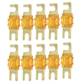 ZOOKOTO 10 Pack MANL ANL Fuse 20A 30A 40A 50A 60A 80A 100A 150A Mini ANL Fuse (Gold, 100A)