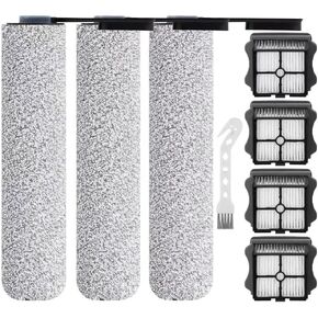 Floor ONE S5 Brush Roller and HEPA Filter Replacement Parts for Tineco Floor ONE S5/Floor One S5 Pro Smart Cordless Wet Dry Vacuum Cleaner, Accessories inclue 4 HEPA Filters & 3 Brush Rollers