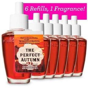 Bath and Body Works 6 Pack The Perfect Autumn Wallflowers Fragrance Refill 0.8 Oz.