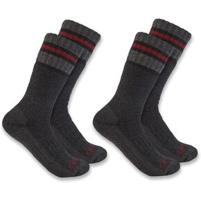 Carhartt Men's Heavyweight Synthetic-Wool Blend Boot Sock 2 Pack