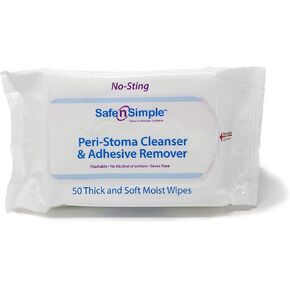 Safe n' Simple Adhesive Remover Wipes, Large, Pack of 50 Wipes (1-Pack)