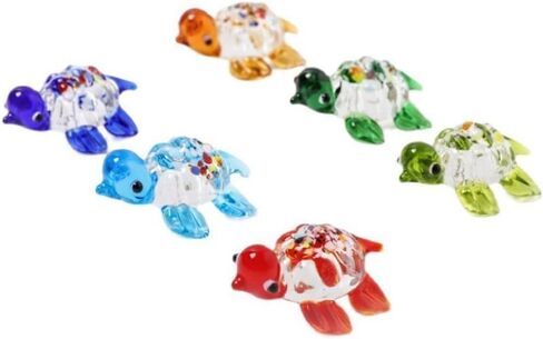 1Pc Light Green Small Glass Sea Turtle Figurines Hand Blown Sea Animal Ornament Miniature Turtle Sculpture Collectible Figurine Home Decor Birthday Gift, Collectible Figurines, Home Décor Accents in Saudi Arabia
