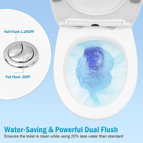 800watt Macerating Toilet Kit, Upflush Toilet with Macerator Pump for Basement, Two Piece Toilet with 4 Water Inlets Sewage Pump, Toilet Bowl, Dual-flush Tank, Soft Closing Toilet Seat in Saudi Arabia