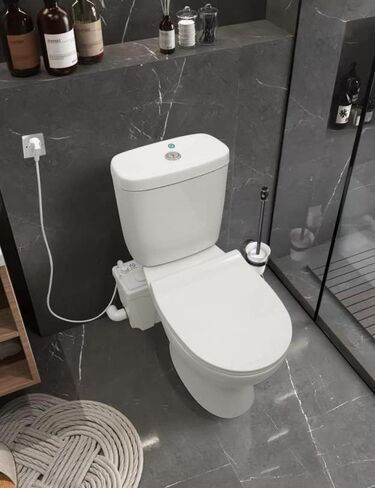 800watt Macerating Toilet Kit, Upflush Toilet with Macerator Pump for Basement, Two Piece Toilet with 4 Water Inlets Sewage Pump, Toilet Bowl, Dual-flush Tank, Soft Closing Toilet Seat in Saudi Arabia