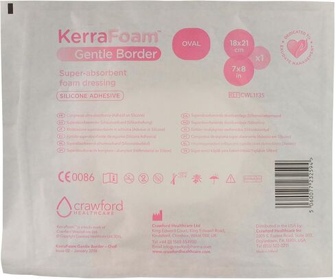 7" x 8" Oval Gentle Border Foam Dressing for Wound Care (CWL1135) - Aids Wound Healing by Absorbing and retaining Drainage While Being Gentle on The Surrounding Skin. (Box of 10) in Saudi Arabia