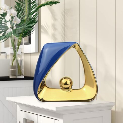 Norrclp Home Decor Modern Statue, Geometric Ceramic Sculpture Table Decorations for Living Room Centerpiece Entryway Office Decor in Saudi Arabia