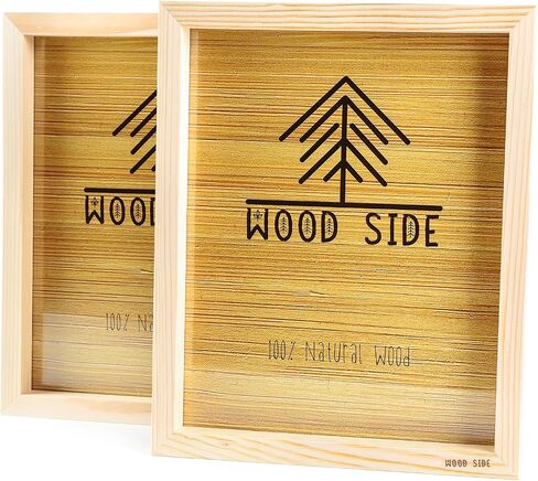 Wooden Picture Frames 8x10 Inch with Real Glass - Set of 2-100% eco Unfinished Wood - Thick Borders - Natural Wood Color for Wall mounting and Tabletop Photo Frame in Saudi Arabia