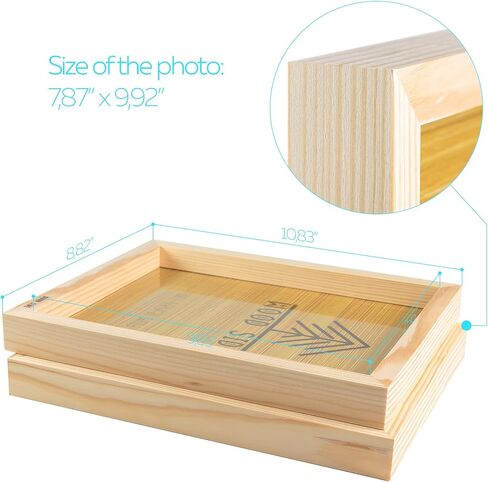 Wooden Picture Frames 8x10 Inch with Real Glass - Set of 2-100% eco Unfinished Wood - Thick Borders - Natural Wood Color for Wall mounting and Tabletop Photo Frame in Saudi Arabia