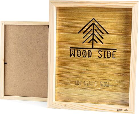 Wooden Picture Frames 8x10 Inch with Real Glass - Set of 2-100% eco Unfinished Wood - Thick Borders - Natural Wood Color for Wall mounting and Tabletop Photo Frame in Saudi Arabia