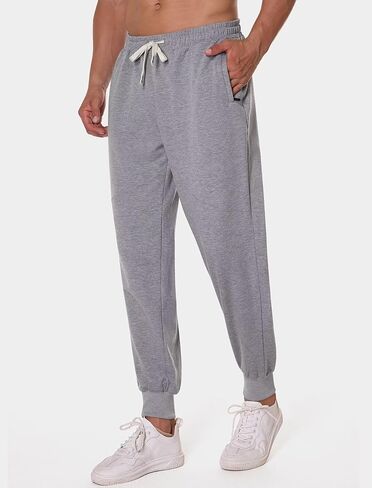 SILKWORLD بنطال رياضي رجالي كاجوال للركض برباط الخصر رياضي للجري والتمارين الرياضية مع جيوب بسحاب in Kuwait