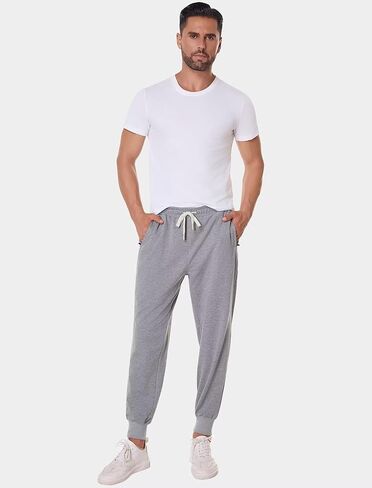 SILKWORLD بنطال رياضي رجالي كاجوال للركض برباط الخصر رياضي للجري والتمارين الرياضية مع جيوب بسحاب in Kuwait