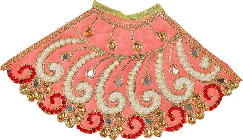 Decorative Laxmi Durga Devi MATA Dress poshak vastra Cloth lehanga Chunari Puja Item for Laxmi Durga Devi Idol Statues for Indian Traditional Festival Decoration(Size :- 5")(Orange) in Saudi Arabia