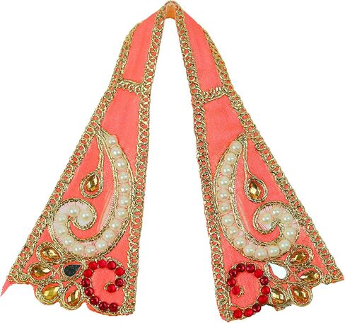 Decorative Laxmi Durga Devi MATA Dress poshak vastra Cloth lehanga Chunari Puja Item for Laxmi Durga Devi Idol Statues for Indian Traditional Festival Decoration(Size :- 5")(Orange) in Saudi Arabia
