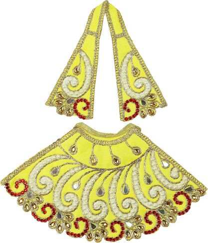 Decorative Laxmi Durga Devi MATA Dress poshak vastra Cloth lehanga Chunari Puja Item for Laxmi Durga Devi Idol Statues for Indian Traditional Festival Decoration(Size :- 5")(Orange) in Saudi Arabia