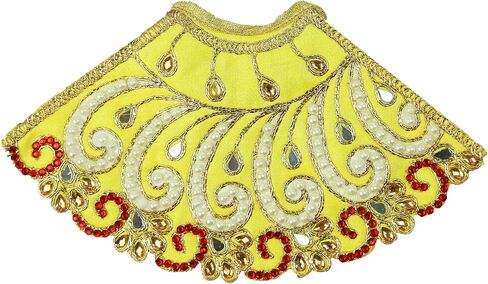 Decorative Laxmi Durga Devi MATA Dress poshak vastra Cloth lehanga Chunari Puja Item for Laxmi Durga Devi Idol Statues for Indian Traditional Festival Decoration(Size :- 5")(Orange) in Saudi Arabia