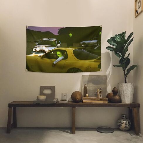 مغني الراب نسيج الألبوم غطاء نسيج 3x5 أقدام نسيج مضحك لغرفة رجل الكهف جدار ديكور الأعلام مع الحلقات النحاسية لتزيين غرفة النوم الكلية، في الهواء الطلق، الأطراف، المنزل، غرفة نوم، الديكور الداخلي in Kuwait