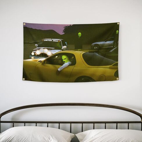 مغني الراب نسيج الألبوم غطاء نسيج 3x5 أقدام نسيج مضحك لغرفة رجل الكهف جدار ديكور الأعلام مع الحلقات النحاسية لتزيين غرفة النوم الكلية، في الهواء الطلق، الأطراف، المنزل، غرفة نوم، الديكور الداخلي in Kuwait