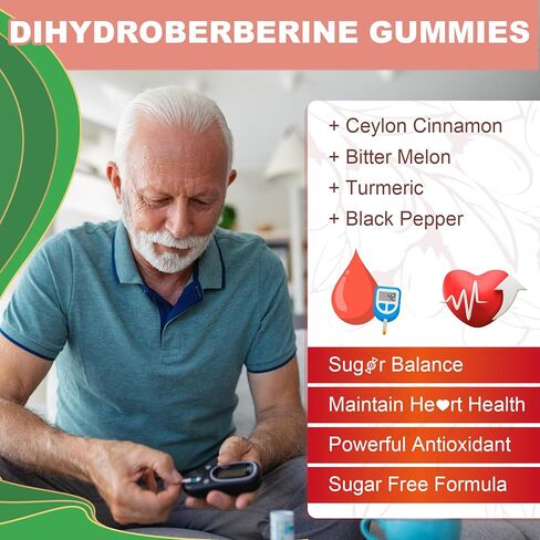 صمغ ثنائي هيدرو البربارين 200 مجم، امتصاص أكبر 5 مرات، مكمل ثنائي هيدرو بربارين مع قرفة سيلان، البطيخ المر، الكركم لدعم التمثيل الغذائي والهضم، خالي من السكر، آمن نباتي، عبوة من قطعتين in Kuwait