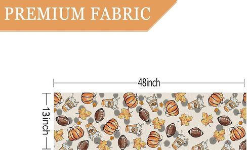 Fall Table Runner Pumpkins Football Thanksgiving Table Runners 13x72 Inch Seasonal Autumn Home Party Kitchen Dining Table Decoration in Saudi Arabia