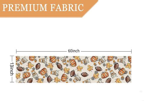 Fall Table Runner Pumpkins Football Thanksgiving Table Runners 13x72 Inch Seasonal Autumn Home Party Kitchen Dining Table Decoration in Saudi Arabia