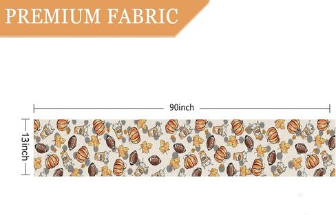 Fall Table Runner Pumpkins Football Thanksgiving Table Runners 13x72 Inch Seasonal Autumn Home Party Kitchen Dining Table Decoration in Saudi Arabia