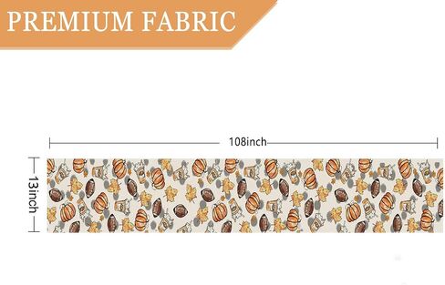 Fall Table Runner Pumpkins Football Thanksgiving Table Runners 13x72 Inch Seasonal Autumn Home Party Kitchen Dining Table Decoration in Saudi Arabia