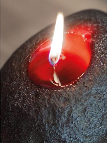 CANDWAX 6x4.3 inch Black Red Skull Candle - Ideal as Spell Candles and Halloween Candles - Themed Candles for Spooky Halloween Decorations - Red Inside, Big Size in Kuwait