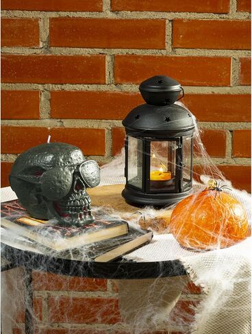 CANDWAX 6x4.3 inch Black Red Skull Candle - Ideal as Spell Candles and Halloween Candles - Themed Candles for Spooky Halloween Decorations - Red Inside, Big Size in Kuwait