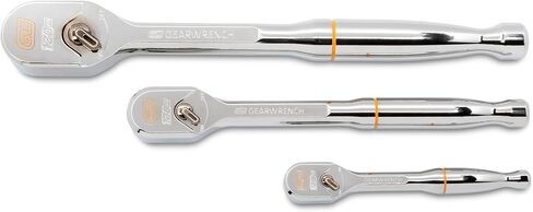 GEARWRENCH 3 Piece 1/4", 3/8" and 1/2" Drive 120XP Full Polish Teardrop Ratchet Set | 81206XP in Saudi Arabia