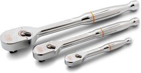 GEARWRENCH 3 Piece 1/4", 3/8" and 1/2" Drive 120XP Full Polish Teardrop Ratchet Set | 81206XP in Saudi Arabia