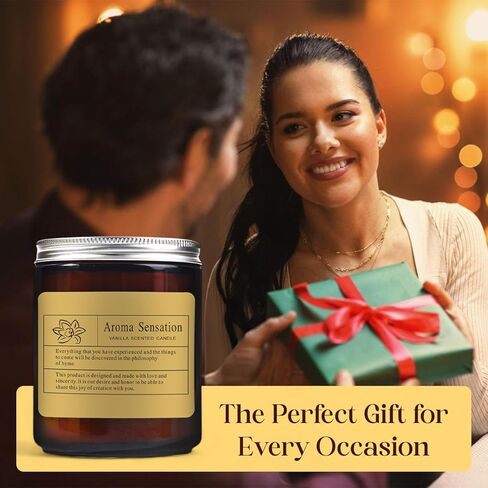 Vanilla Scented Candles 2-Pack Set | 16oz Soy Wax | 60-Hour Burn Time | Home Odor Eliminator & Stress Relief | Natural Aromatherapy for Relaxation & Ambience in Saudi Arabia