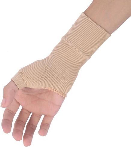 Beige Wrist HandWrist,1 Pair Beige Wrist Hand Support Gloves Thumb Hand Wrist Support Strap Glove Elastic Brace Sleeve Sports Bandage Wrap Pain Relief Artritis Reumatoide Gloves manopla para el dolor in Saudi Arabia