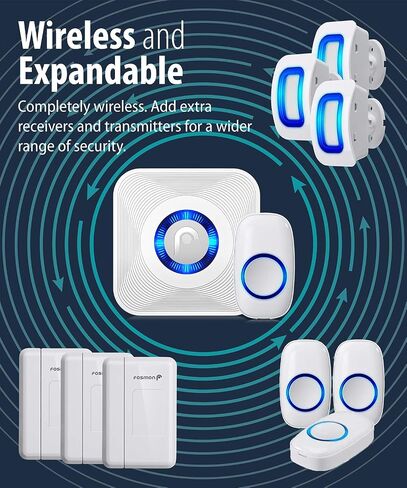 Fosmon WaveLink Wireless Door Chime Add On Receiver, No Sensor, White in Kuwait