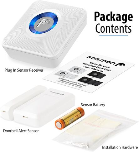 Fosmon WaveLink Wireless Door Chime Add On Receiver, No Sensor, White in Kuwait
