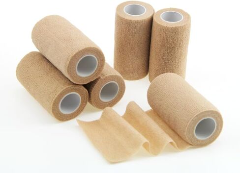 Sensi Wrap Grip Cover Sports Self Bandage Wrap Rolls 4-inch x 5-yards 12pcs (Tan) in Saudi Arabia