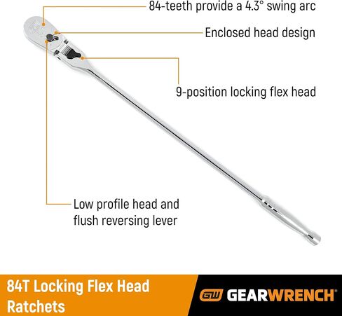 GEARWRENCH 2 Piece Drive 84 Tooth Locking Flex Head Teardrop Ratchet Set - 81274A-07 in Saudi Arabia