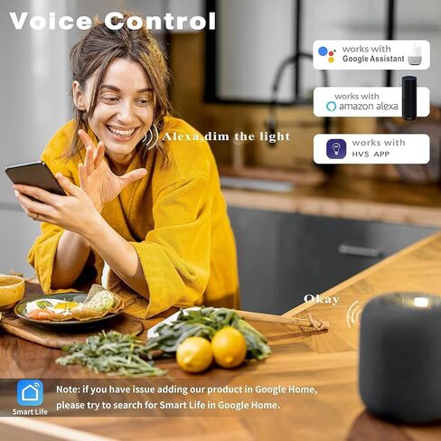 مصابيح الإضاءة الذكية Homevenus HVS، 9W A19 E26، لمبة إضاءة LED بيضاء دافئة وقابلة للضبط، 2500k-6500k، التحكم في التطبيق 2.4 جيجا هرتز اتصال WiFi Bluetooth Assist، تعمل مع Alexa/Google Assistant 4 Pack in Saudi Arabia