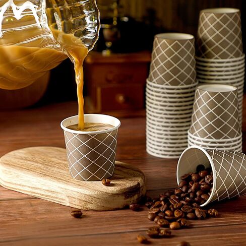 Rtteri 200 Pcs Count 3 oz Disposable Coffee Cups Disposable Espresso Cups Small Paper Cups 3 oz Cups for Coffee Tea Cocoa Juice Mini Disposable Paper Cups for Cafes Offices and Home in Saudi Arabia