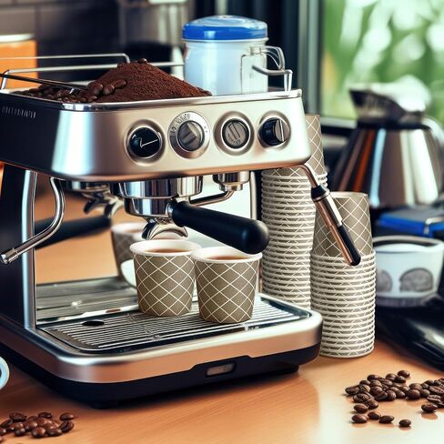 Rtteri 200 Pcs Count 3 oz Disposable Coffee Cups Disposable Espresso Cups Small Paper Cups 3 oz Cups for Coffee Tea Cocoa Juice Mini Disposable Paper Cups for Cafes Offices and Home in Saudi Arabia
