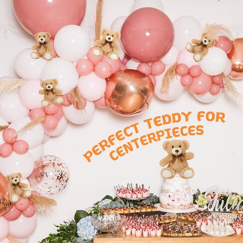 3 عبوات من الدببة السائبة، 11 بوصة دمية دب محشوة حيوانات كبيرة الحجم لتزيين حمام الطفل ومفضلاته، بالجملة الدببة المحشوة بالجملة للأطفال والمراهقين والبنات باللون البني الفاتح in Kuwait