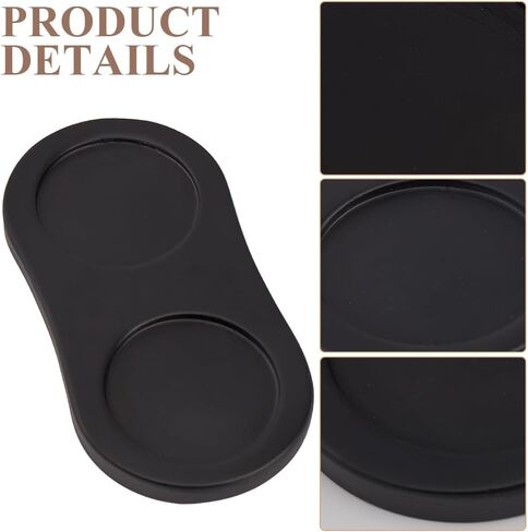 GORGECRAFT Salt and Pepper Mill Tray Wooden Pepper Grinder Rest Holder Dining Table Protector Shakers Salt Accessories for 2 Mills Kitchen Storage Home Decoration Crafts Black 6.3x3.19inch in Saudi Arabia