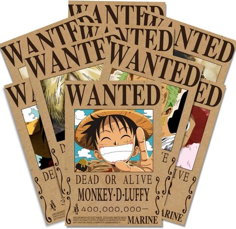 مجموعة ملصقات CZWraithen Anime Wanted من Bounty Wanted ملصقات فنية جدارية ومطبوعات لديكور الغرفة الجمالية والهدايا، مجموعة من 9 قطع مقاس 8 × 12 بوصة غير مؤطرة، طراز 2 in Saudi Arabia