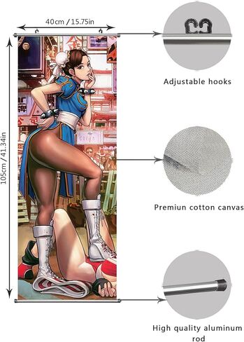 ملصق CosInStyle Anime Scroll لنمط الشخصية - مطبوعات قماشية 100 سم × 40 سم | هدية مميزة وفنية لموضوع الرسوم المتحركة | لعبة يابانية معلقة على جدار الفن ديكور الغرفة in Kuwait
