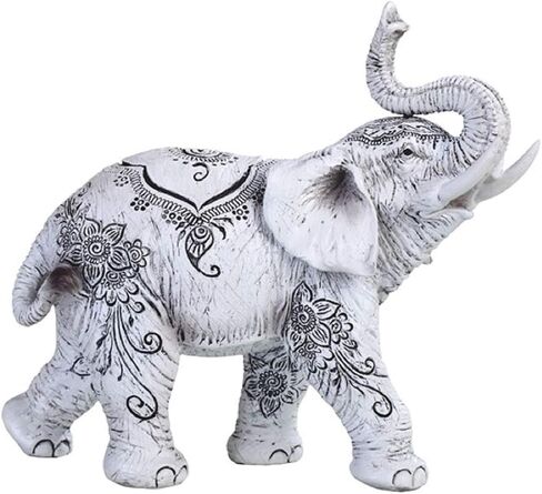 Thai Collectible Statue Figurine Decoration (Trunk up-Thai Elephant, 88246white) in Kuwait