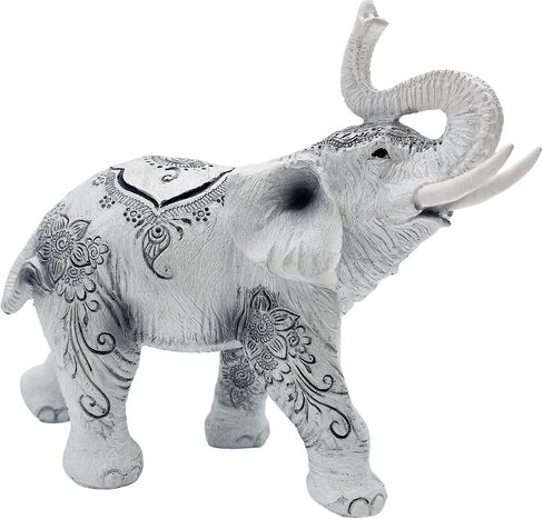 Thai Collectible Statue Figurine Decoration (Trunk up-Thai Elephant, 88246white) in Kuwait