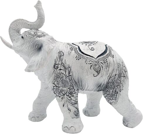 Thai Collectible Statue Figurine Decoration (Trunk up-Thai Elephant, 88246white) in Kuwait
