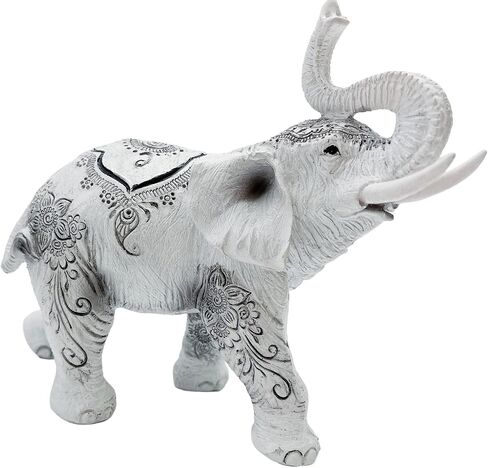 Thai Collectible Statue Figurine Decoration (Trunk up-Thai Elephant, 88246white) in Kuwait