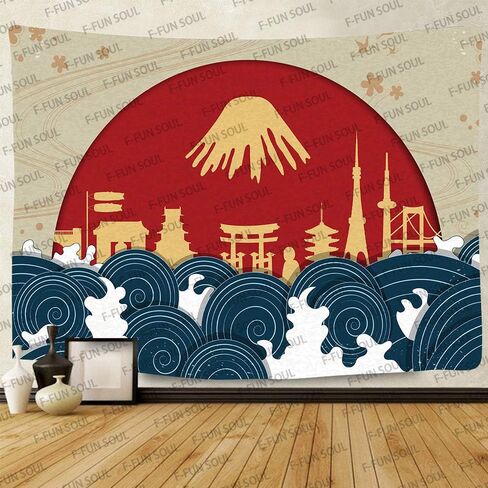 F-FUN SOUL Bushido نسيج المفروشات اليابانية، 80x60 بوصة الفانيلا الناعمة، 7 فضائل بوشيدو المفروشات الجدار شنقا لغرفة النوم غرفة المعيشة ديكور GTZYFS1074 in Saudi Arabia