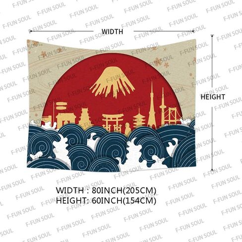 F-FUN SOUL Bushido نسيج المفروشات اليابانية، 80x60 بوصة الفانيلا الناعمة، 7 فضائل بوشيدو المفروشات الجدار شنقا لغرفة النوم غرفة المعيشة ديكور GTZYFS1074 in Saudi Arabia